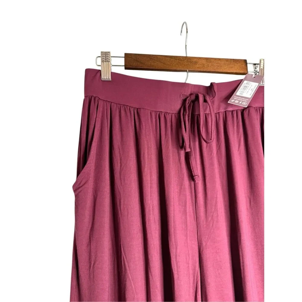 Kindred Bravely Aria Casual Lounge Pants Deep Burgandy Size Medium NWT - Picture 5 of 7